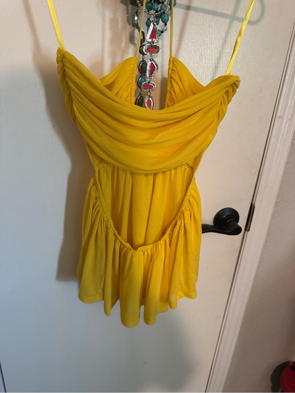 STAUD Bright Yellow Spaghetti Strap Dress - Picture 3 of 4